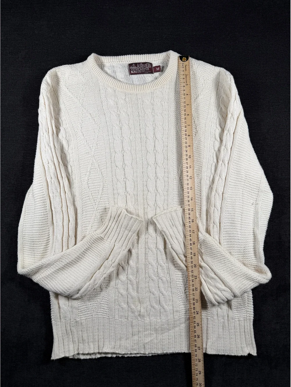 Newcastle Knits Cream Cable Knit Sweater Medium